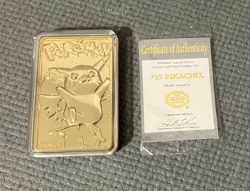 Pokemon PIKACHU 23k Gold Plated Trading Card 1999 Nintendo w/ Case & COA - Image 1