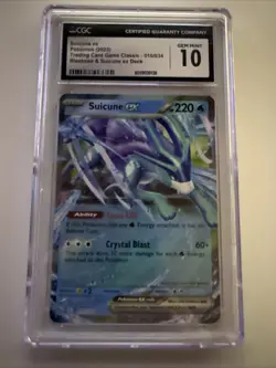Pokemon CGC GEM Mint 10 Suicune EX Classic Collection Trading Card 010/034 - Image 1
