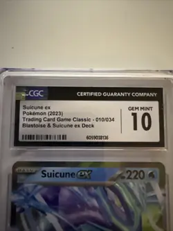 Pokemon CGC GEM Mint 10 Suicune EX Classic Collection Trading Card 010/034 - Image 2