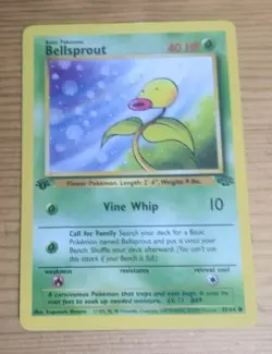 1st Edition Bellsprout 1999 Jungle 49/64 Pokemon Card WOTC MP - Image 1