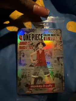 One Piece Monkey.D.Luffy US College Basketball Promo Card Rutgers SGA - Image 1