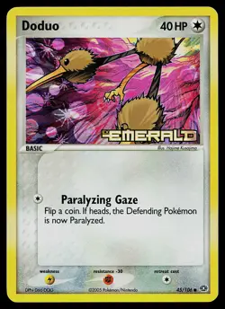 Pokemon Card - Doduo Emerald 45/106 Common Reverse Holo Stamped - Image 1