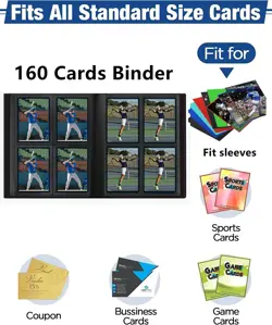 Trading Card Binder,4 Pocket 40 Pages 160 Cards,Collector Album,Card Folder f... - Image 4