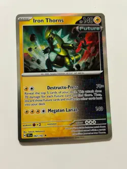 Pokemon Card Temporal Forces Reverse Holographic Iron Thorns 062/162 NM - Image 1