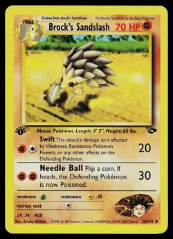Pokemon Card - Brock's Sandslash Gym Challenge 36/132 1st Edition - Image 1
