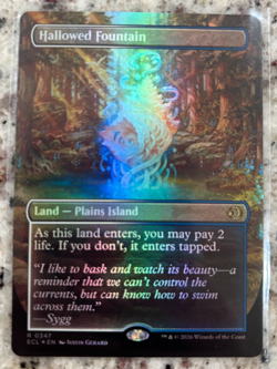 Magic the Gathering MTG Hallowed Fountain ~~ Borderless - Foil Lorwyn Eclipsed - Image 1
