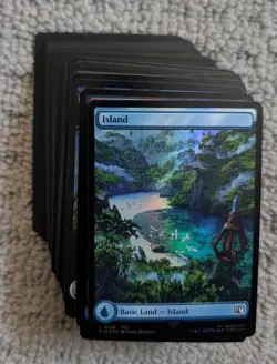 100 Full Art FOIL Basic Lands. 20 each color. no duplicates. Read description - Image 1