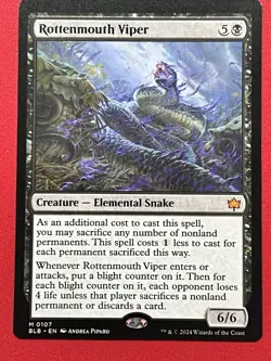 Rottenmouth Viper Bloomburrow Regular MISCUT MTG MINOR MISPRINT OFF CENTER - Image 1