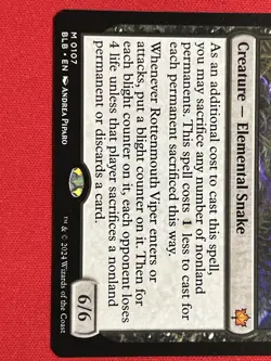 Rottenmouth Viper Bloomburrow Regular MISCUT MTG MINOR MISPRINT OFF CENTER - Image 3