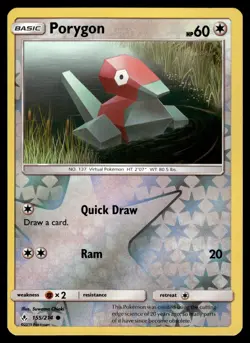 Porygon Reverse Holofoil 155/214 Common SM - Unbroken Bonds Pokemon - Image 1