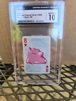 DITTO EIGHT 8 of HEARTS 1999 Mini Deck Playing Cards Pokemon CGC GEM MINT 10 - Image 1