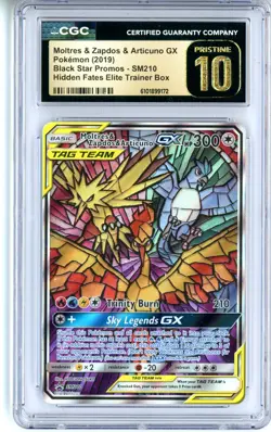CGC Pristine 10 Pokemon TCG Moltres & Zapdos & Articuno GX SM210 Sm Holo Promo - Image 1