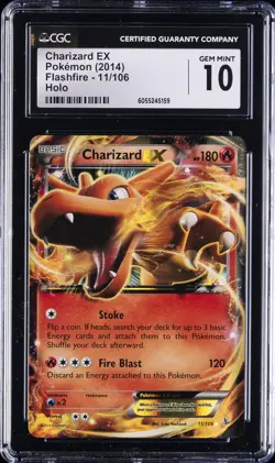 2014 POKEMON FLASHFIRE HOLO #11 CHARIZARD EX CGC 10 GEM MINT - Image 1
