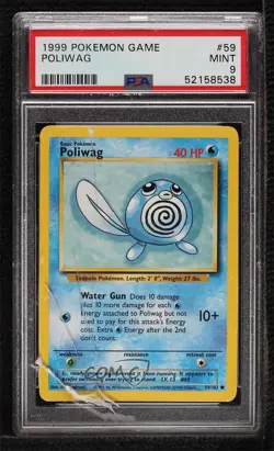 Poliwag Pokemon Base Set PSA 9 MINT 1999 - Image 1