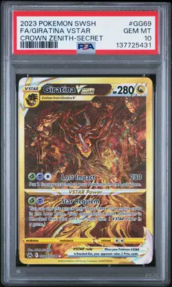 2023 POKEMON SWORD & SHIELD CROWN ZENITH SECRET FULL ART/GIRATINA VSTAR PSA 10 - Image 1