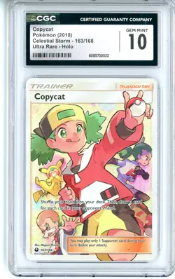 CGC GEM MINT 10 Pokemon TCG Copycat (Full Art) 163/168 Sm-Celestial Storm Holo - Image 1