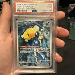 2025 POKEMON DRI EN-DESTINED RIVALS ILLUSTRATION RARE #193 MISTY'S PSYDUCK PSA 9 - Image 1