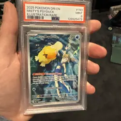 2025 POKEMON DRI EN-DESTINED RIVALS ILLUSTRATION RARE #193 MISTY'S PSYDUCK PSA 9 - Image 2