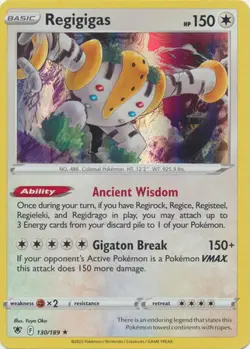 REGIGIGAS 130/189 ASTRAL RADIANCE POKEMON (HOLO RARE, LP+/NM) - Image 1