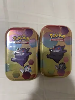 Pokemon 151 Mini Tin Gengar & Poliwhirl lot Of 2 tins Sealed - Image 1