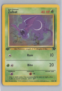 2000 Pokemon Team Rocket Set 1st Edition Zubat 70/82 Common - Image 1
