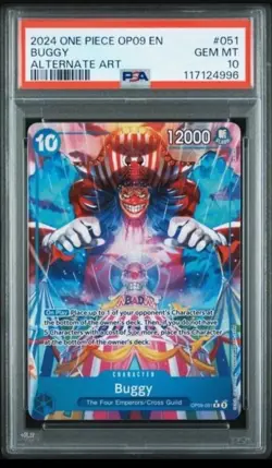 One Piece Buggy 051 Alternate Art OP09-051 PSA 10 ENGLISH - Image 1
