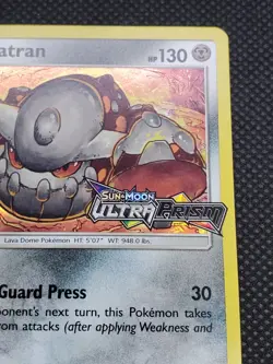 Heatran SM96 Holo, SM Ultra Prism Prerelease Promo Stamped, Pokemon Card, NM - Image 3