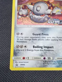 Heatran SM96 Holo, SM Ultra Prism Prerelease Promo Stamped, Pokemon Card, NM - Image 5