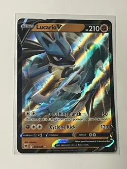 Pokemon Swsh10 Lucario v Holo Card 078/189 Astral Radiance Ultra Rare - Image 1