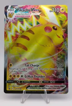 Pokemon TCG Sword & Shield Pikachu VMAX Black Star Promo Card SWSH286-NM - Image 1