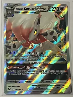 Pokemon TCG Hisuian Zoroark VSTAR Lost Origin Holo Rare Card 147/196 - Image 1