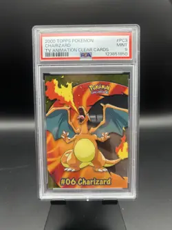 2000 Topps Tv Animation Charizard Clear Card PSA 9 - Image 1