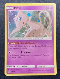 Mew Holo Black Star Promo 2019 Pokemon Hidden Fates Pin Collection #SM215 - Image 1