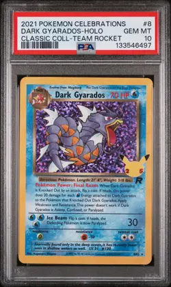 Dark Gyarados Holo 8 Celebrations Classic Collection Pokemon PSA 10 - Image 1