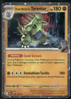 Pokemon TCG: Team Rocket's Tyranitar Cosmos Holo - Destined Rivals - 096/182 - Image 1
