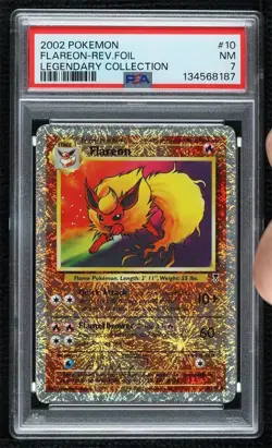 Flareon Reverse Foil Pokemon Legendary Collection PSA 7 2002 - Image 1