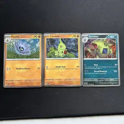 Pokemon TCG Larvitar Pupitar Tyranitar Full Evolution Set Cosmos Holo Journey - Image 1