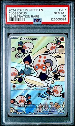 2024 Pokemon SSP En-Surging Sparks 207 Clobbopus Illustration Rare PSA 10 - Image 1