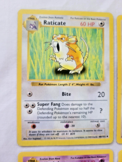 Pokemon 1999 Shadowless Base Set 6 Lot Rattata-Raticate, Abra-Kadabra, Nido (MP) - Image 2