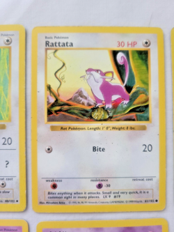 Pokemon 1999 Shadowless Base Set 6 Lot Rattata-Raticate, Abra-Kadabra, Nido (MP) - Image 3