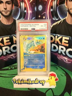 2003 Pokemon Skyridge Vaporeon Reverse Foil PSA 6 EX MT - Image 1