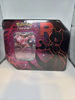 Pokemon TCG Team Rocket Mewtwo Ex Tin 5 Booster Packs + Promo - New Sealed - Image 1