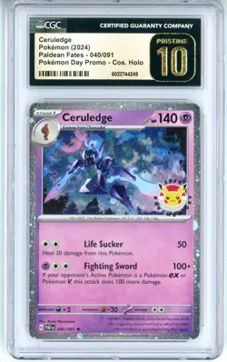 CGC Pristine 10 Pokemon TCG Ceruledge - (Pokemon Day 2024) (Cosmos Holo) 040/091 - Image 1