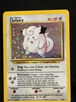 1999 Pokemon Base Set Clefairy Holo Rare #5/102 - Image 1