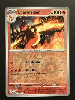 Pokemon TCG - Charmeleon 005/165 Reverse Holo - Scarlet & Violet 151 NM/M - Image 1