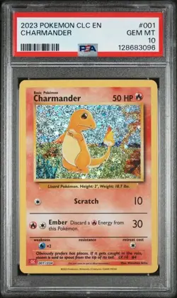 Pokemon TCG Classic Collection CLC 2023 #001/034 Charmander PSA 10 - Image 1