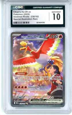 CGC GEM MINT 10 Pokemon TCG Ethan's Ho-Oh ex 230/182 Sv10: Destined Rivals Holo - Image 1