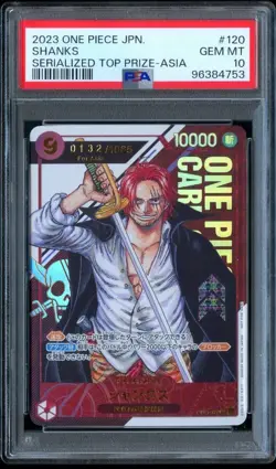 One Piece PSA 10 Shanks Serial 2023 Top Prize Japanese (Championship) 0132/1065 - Image 1
