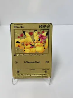 BASIC Pikachu HP60 Metal Pokemon Card-Collectible Gift Display. - Image 1