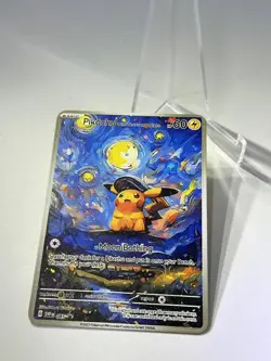 Pikachu with The Starry Night HP60 Metal Card-Collectible Gift Display. - Image 2